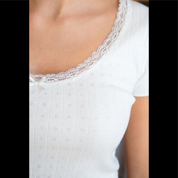 Brandy Melville Tops | Brandy Melville Mckenna Eyelet Blue Top | Poshmark